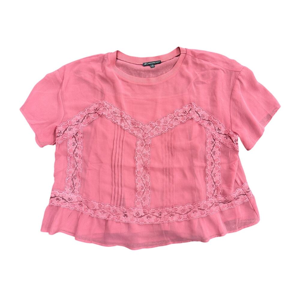 Adrianna Papell Pink Top Sheer with Tank Womens M